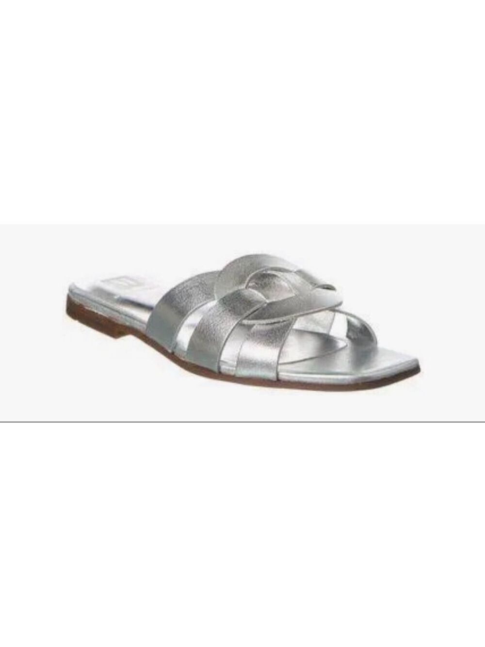 NWT Bruno Magli Silver Alessia Leather Sandals 39.5/9.5